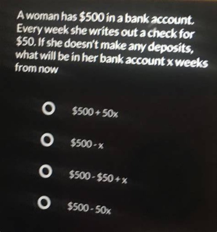 A Woman Has 500 In A Bank Account