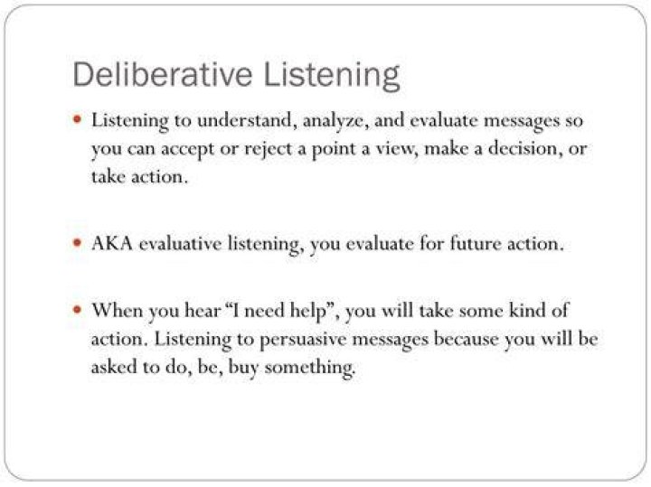 Deliberative Listening - How To Discuss