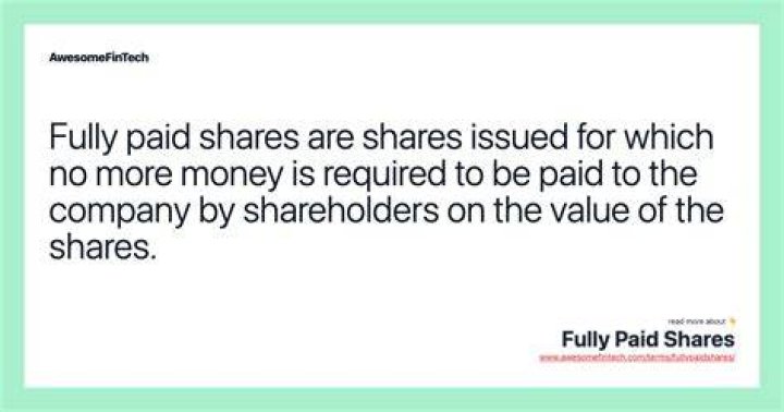 Fully paid shares - How To Discuss