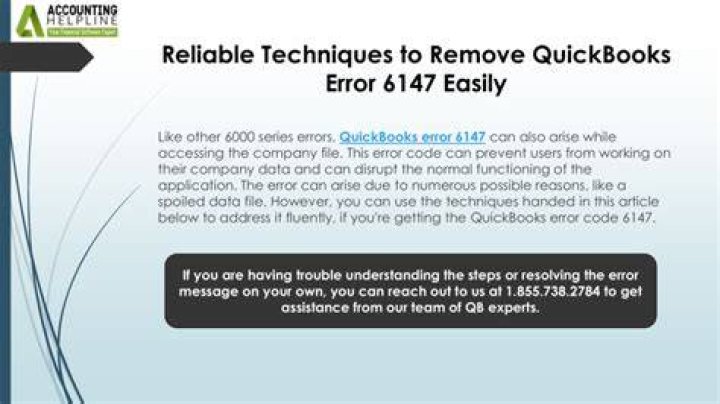 How to Fix QuickBooks Error 6147?