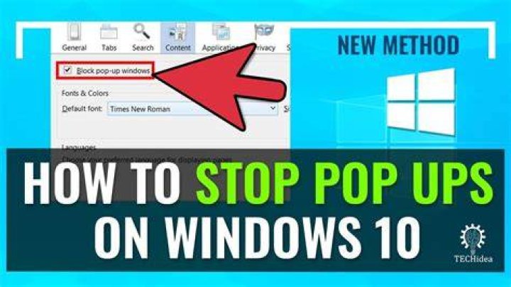 How to stop pop ups on windows 10
