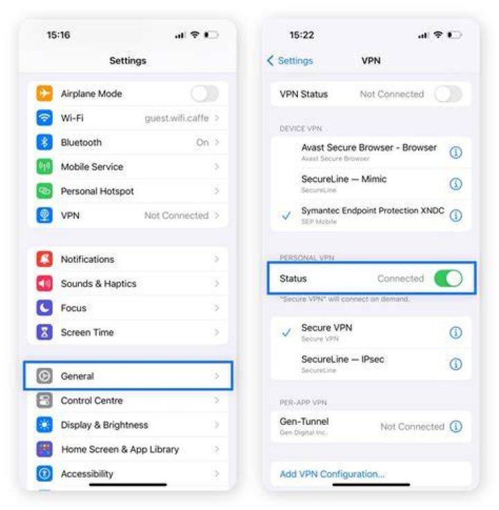 How to turn off vpn on iphone