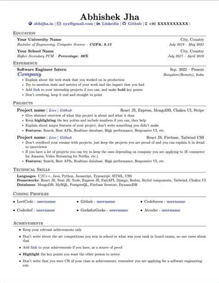 latex resume