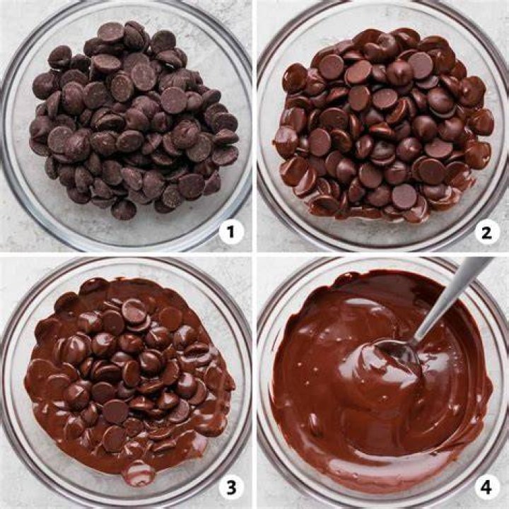 Melting chocolate chips and dipping pretzels in it.