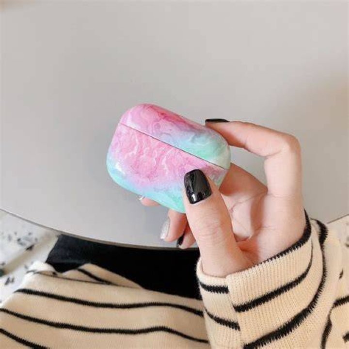 Pink and Blue Marble AirPods Case