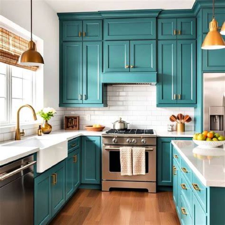 teal kitchen
