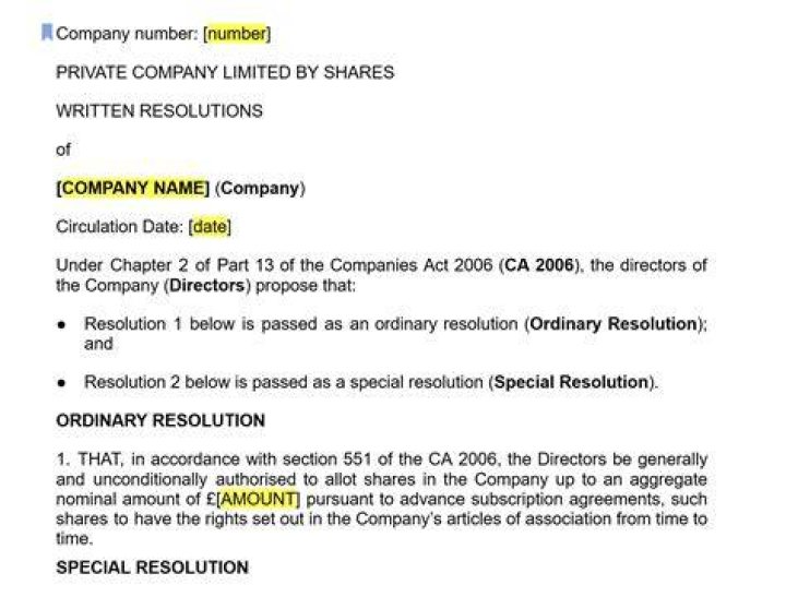 Written resolution - How To Discuss